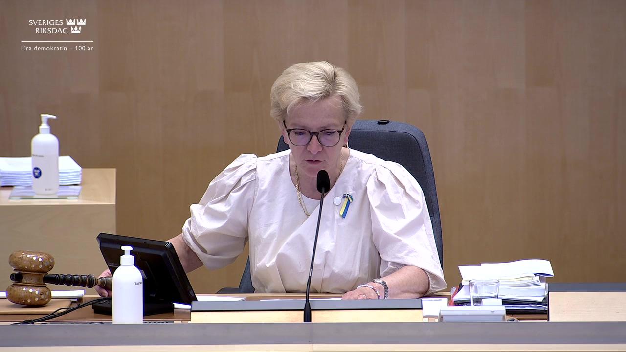 Stillbild från Debatt om förslag, Redovisning av skatteutgifter 2022