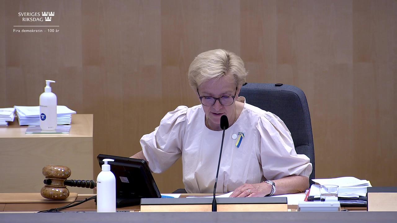 Stillbild från Debatt om förslag, Stärkt integritet i idrottens antidopningsarbete