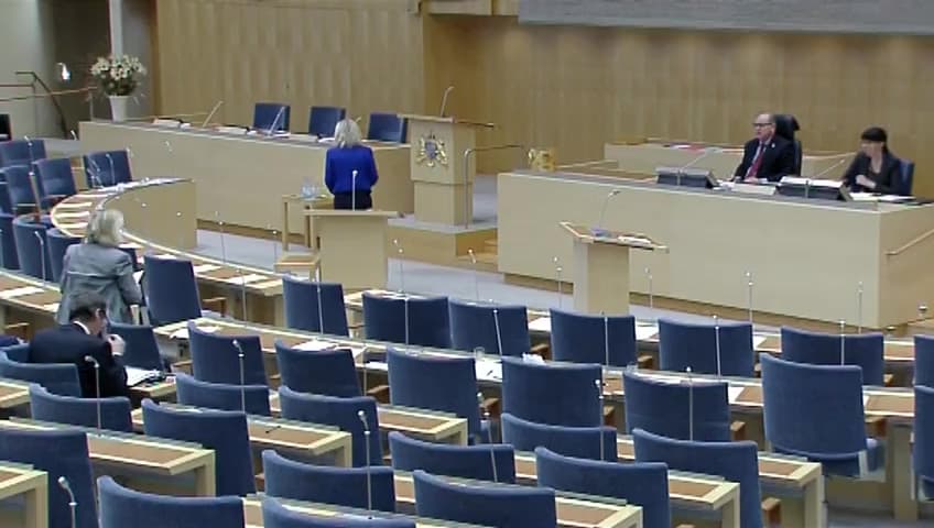 Stillbild från Interpellationsdebatt, Bankskatt