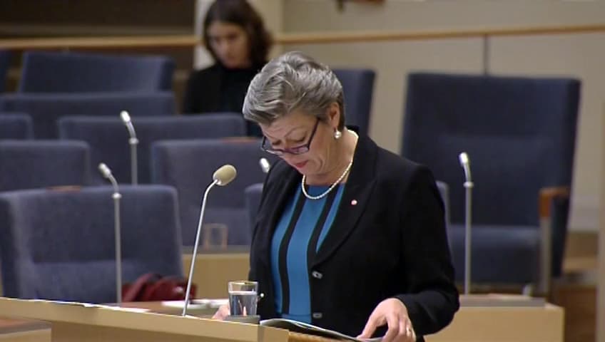 Stillbild från Interpellationsdebatt, Översyn av Arbetsförmedlingen