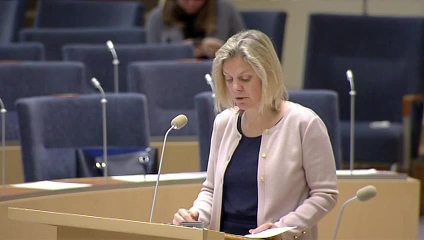 Stillbild från Interpellationsdebatt, Regeringens satsningar på vård, skola och omsorg