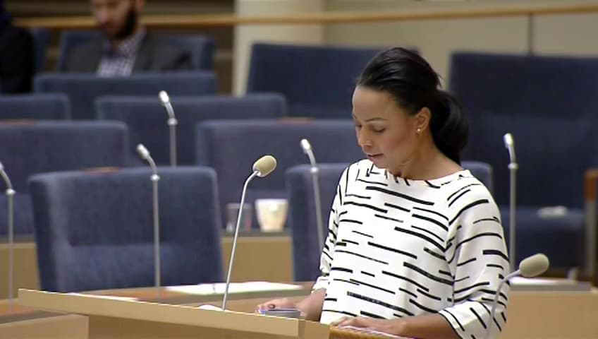 Stillbild från Interpellationsdebatt, Stoppet för nya förvaltningsområden på finska