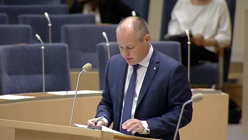 Stillbild från Interpellationsdebatt, Skärpta straff för id-kapning