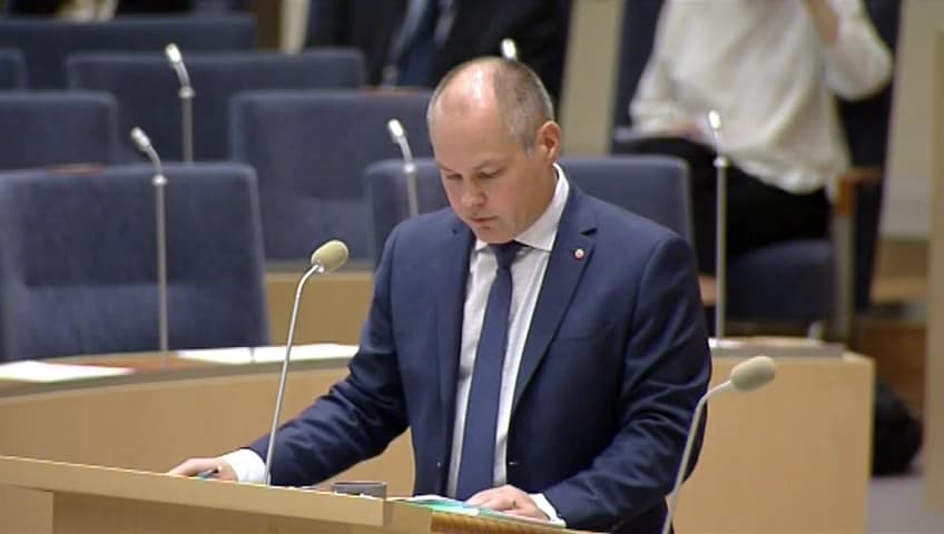 Stillbild från Interpellationsdebatt, Ensamkommande barns gode män