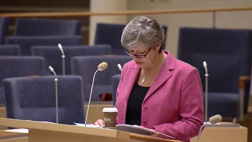 Stillbild från Interpellationsdebatt, Redovisning av sysselsättningseffekter