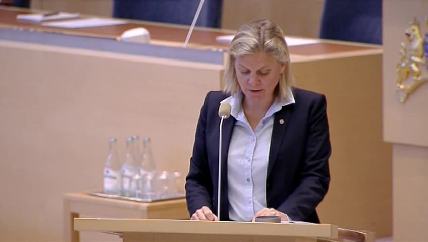 Stillbild från Interpellationsdebatt, Skattehöjningar som drabbar landsbygden