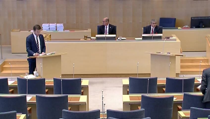 Stillbild från Interpellationsdebatt, Sjukskrivningar hos ungdomsgenerationen