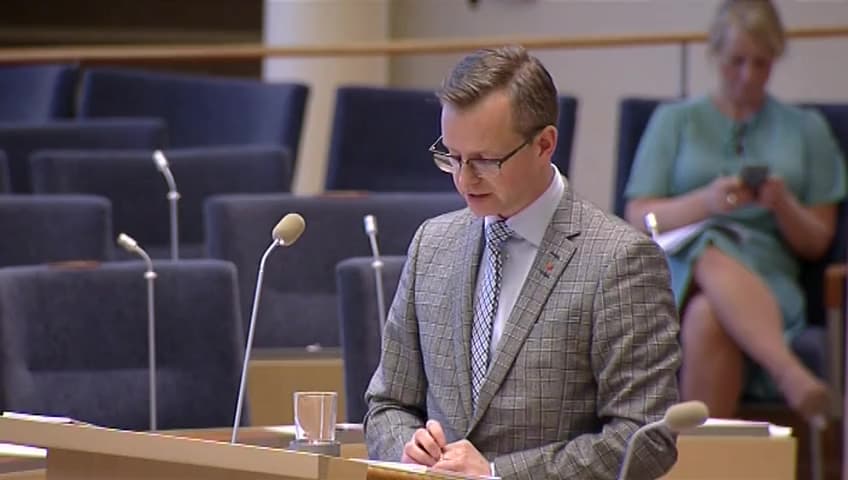 Stillbild från Interpellationsdebatt, En effektiv miljöpolitik