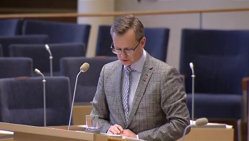 Stillbild från Interpellationsdebatt, Regeringens näringspolitik