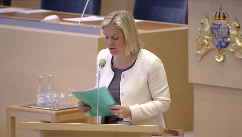 Stillbild från Interpellationsdebatt, Momsen och de ideella secondhandbutikerna