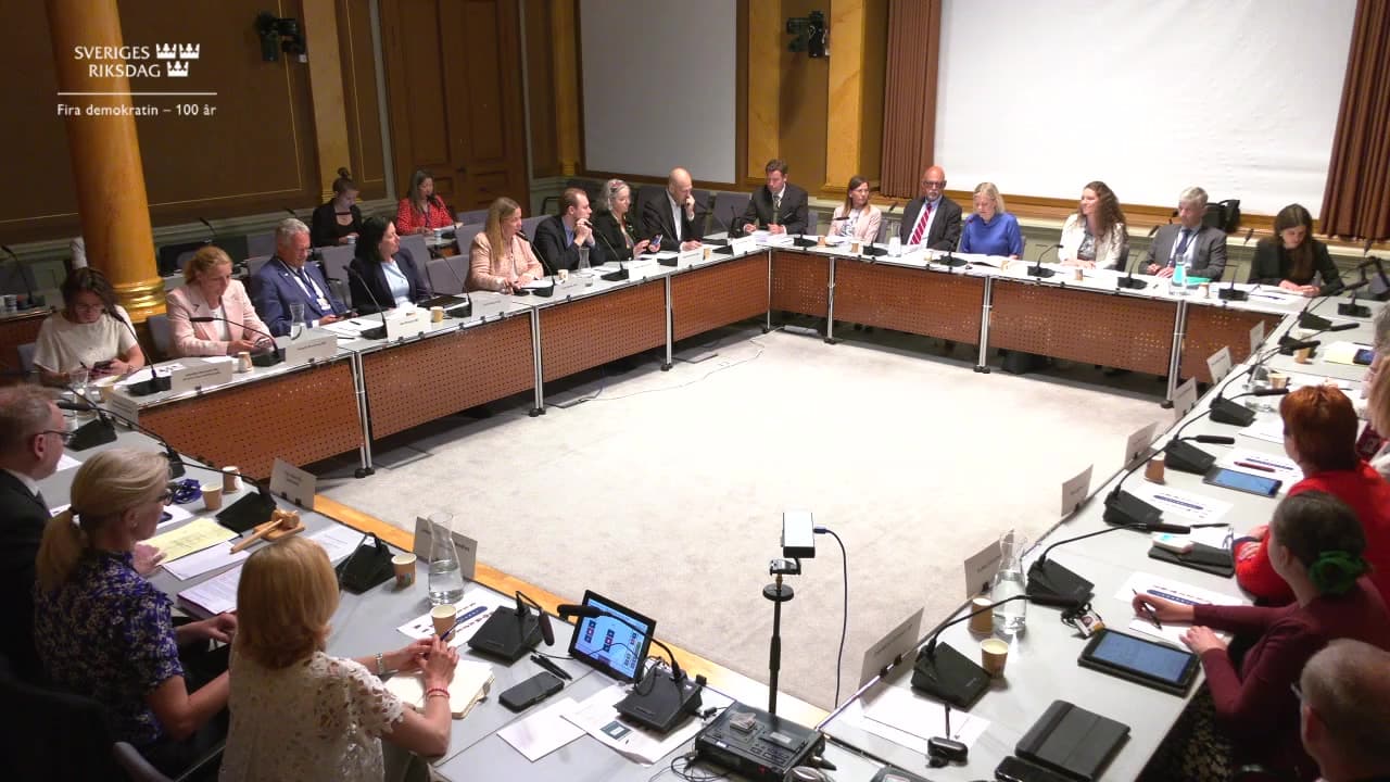 Stillbild från Öppet samråd, Öppet sammanträde i EU-nämnden