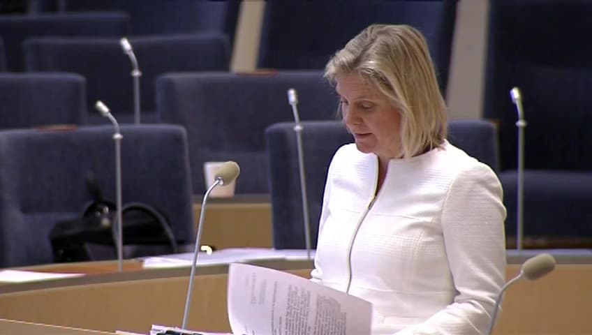 Stillbild från Interpellationsdebatt, Arbetsgivaravgifterna för unga