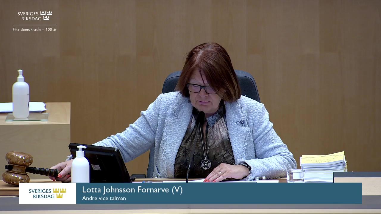 Stillbild från Debatt om förslag, Anpassningar till EU:s marknadskontrollförordning – del 2