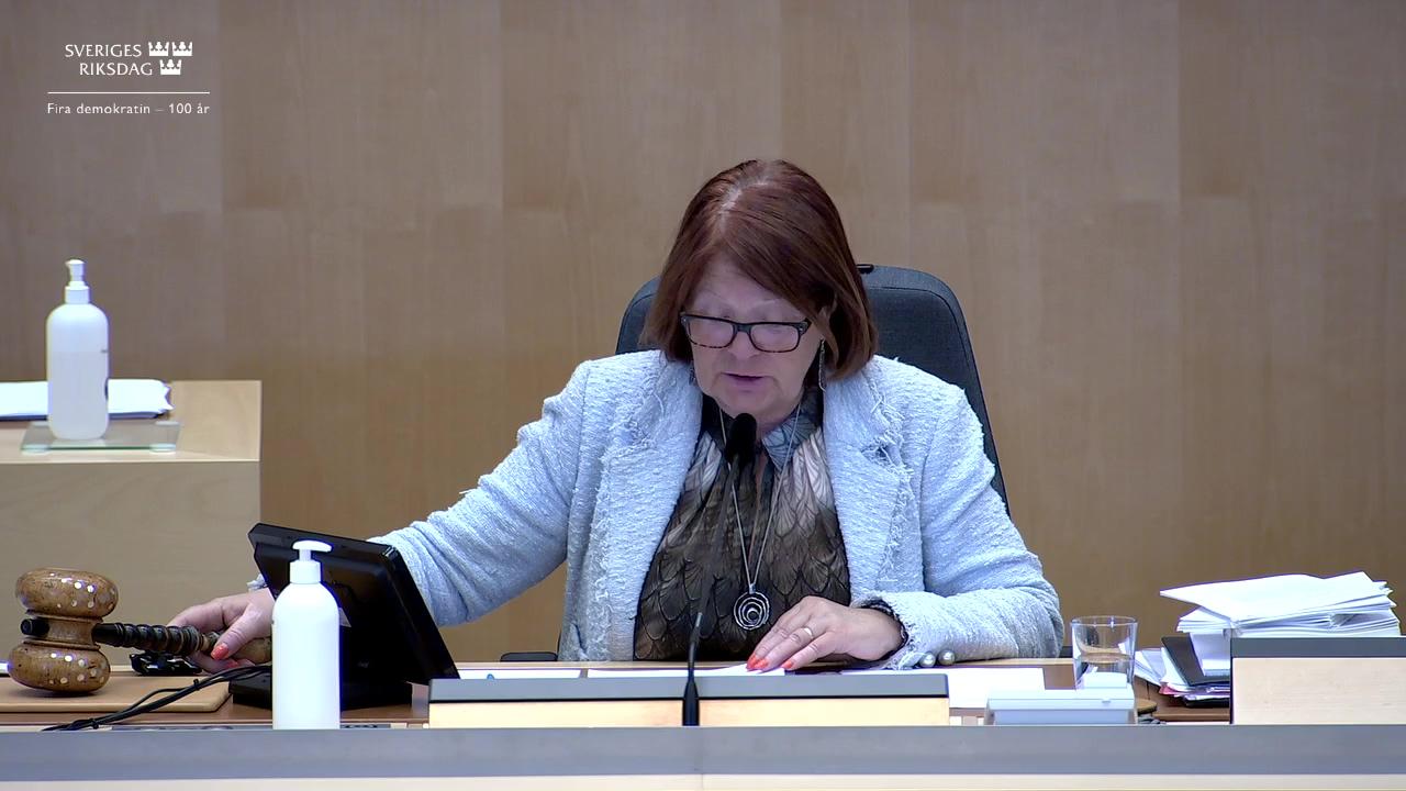 Stillbild från Debatt om förslag, Snabbare och enklare verkställighet av myndighetsbeslut