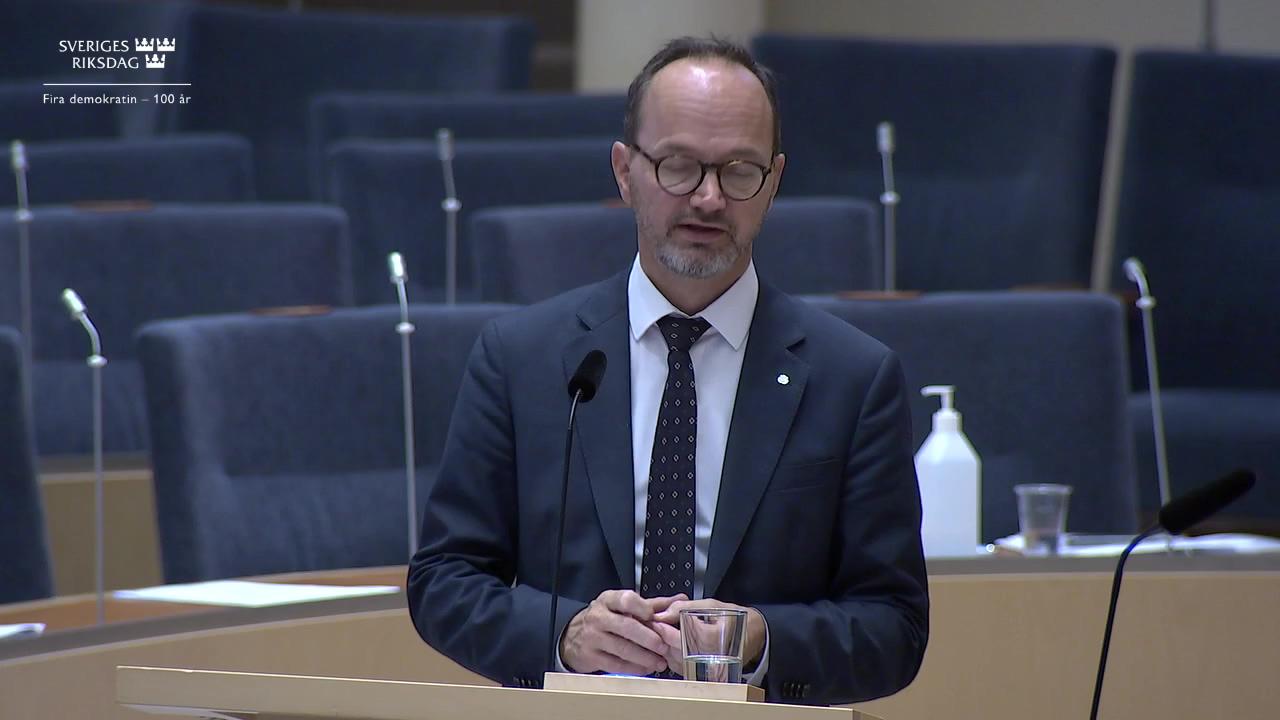 Stillbild från Interpellationsdebatt, Underhåll på befintliga vägar och järnvägar