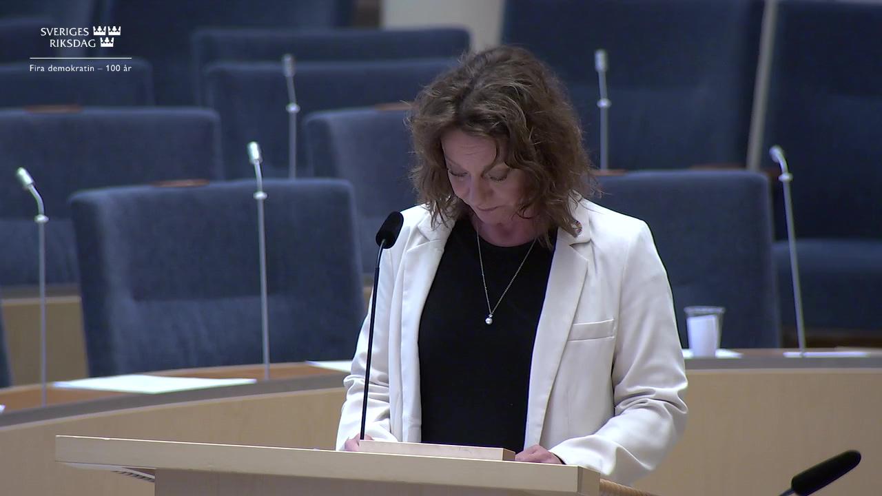 Stillbild från Interpellationsdebatt, Avräkning på demokratibiståndet för flyktingar från Ukraina