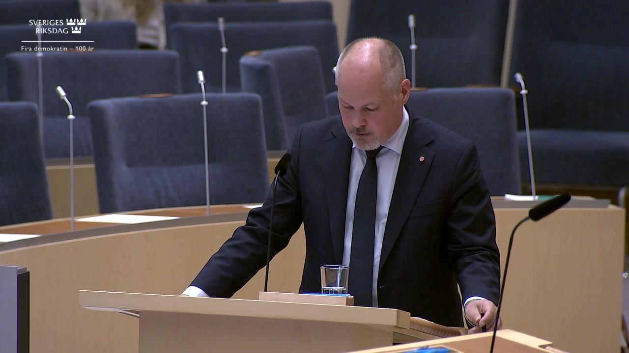 Stillbild från Interpellationsdebatt, Förebyggande av brott inom hederskulturer