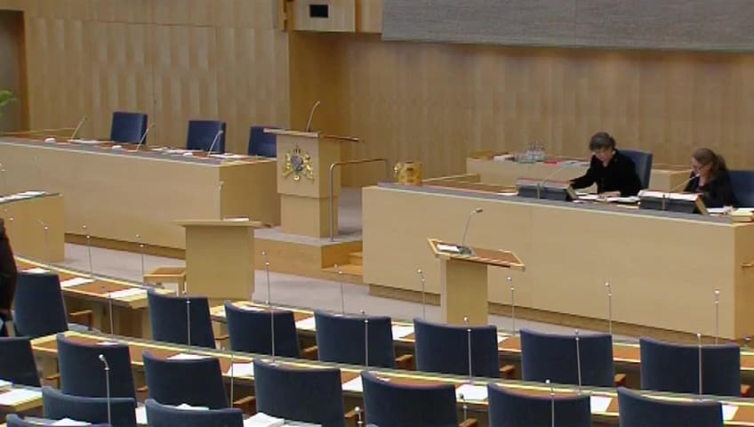 Stillbild från Debatt om förslag, Ändring i skatteavtalet mellan Sverige och Japan