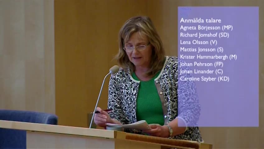 Stillbild från Debatt om förslag, Skärpt straff för mord