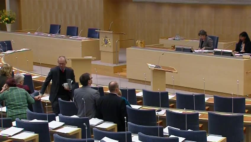 Stillbild från Debatt om förslag, Säker och ansvarsfull hantering av radioaktivt avfall – genomförande av kärnavfallsdirektivet