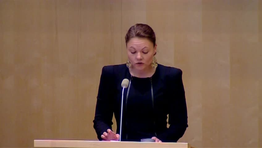 Stillbild från Debatt om förslag, Myndigheternas hantering av ekonomisk kompensation på grund av brott