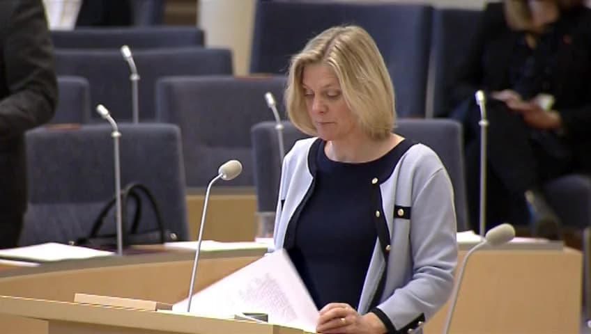 Stillbild från Interpellationsdebatt, Skattehöjning för pensionärer