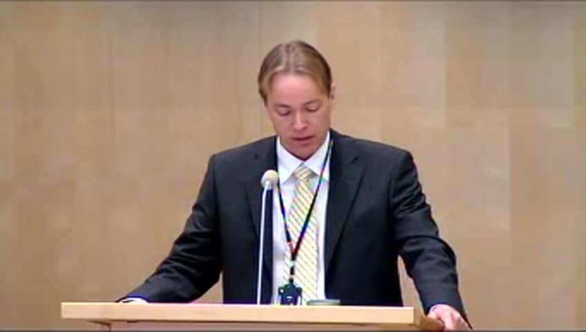 Stillbild från Debatt om förslag, Riksbankens förvaltning 2010