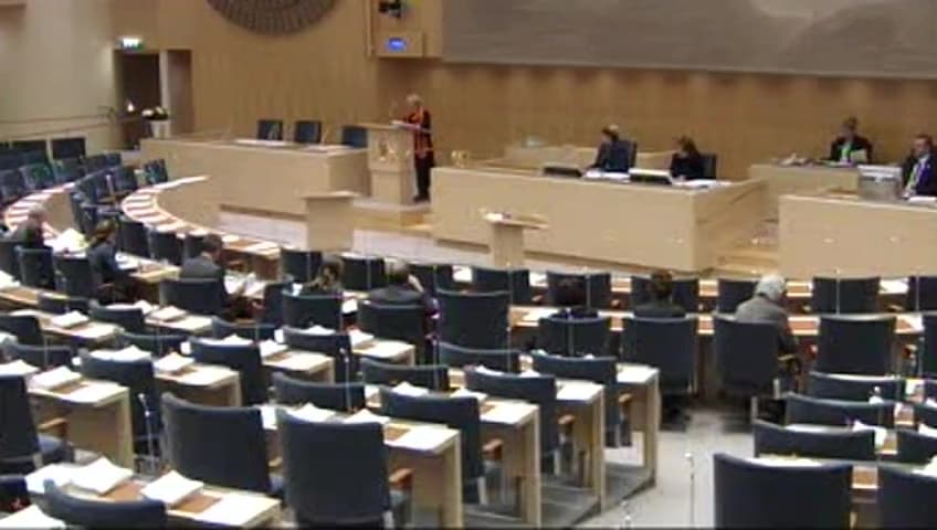 Stillbild från Debatt om förslag, Utgiftsområde 3 Skatt, tull och exekution