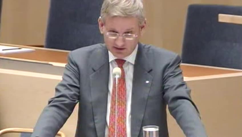 Stillbild från Interpellationsdebatt, Israels annektering av mark på Västbanken