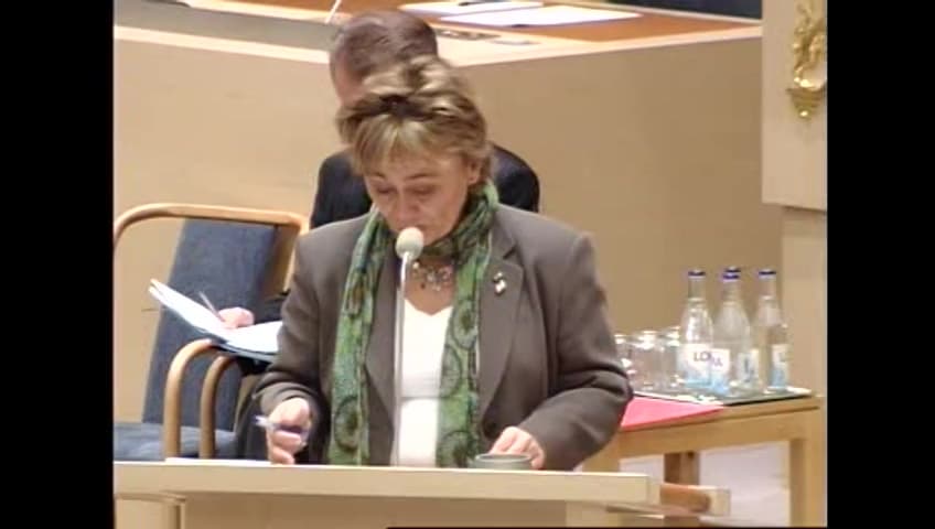 Stillbild från Interpellationsdebatt, Demonstrationsfrihetens konsekvenser för befolkningen i ett mindre samhälle