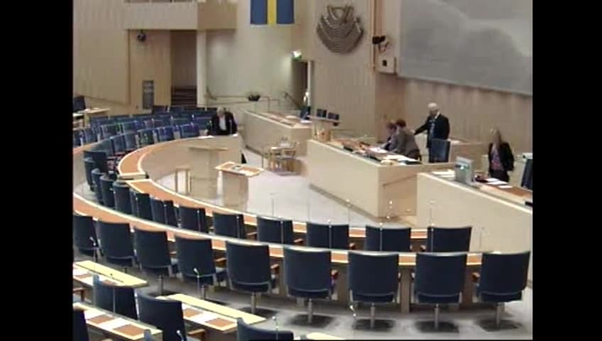 Stillbild från Interpellationsdebatt, EU:s centralisering