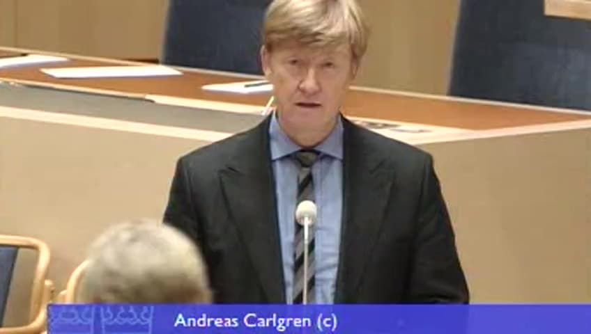 Stillbild från Interpellationsdebatt, Tilldelning av utsläppsrätter och klimatmål