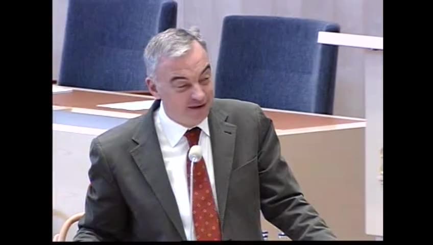 Stillbild från Interpellationsdebatt, Fördelningseffekter av slopad förmögenhetsskatt