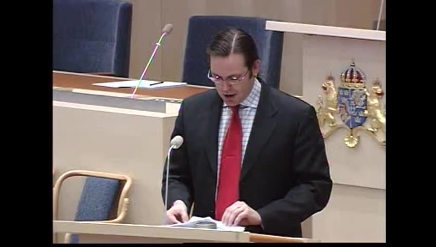 Stillbild från Interpellationsdebatt, Arbetslinjen fullt ut