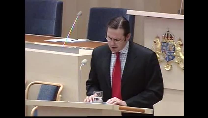 Stillbild från Interpellationsdebatt, Sveriges handlingsutrymme i EU:s skatteharmoniseringsprocess