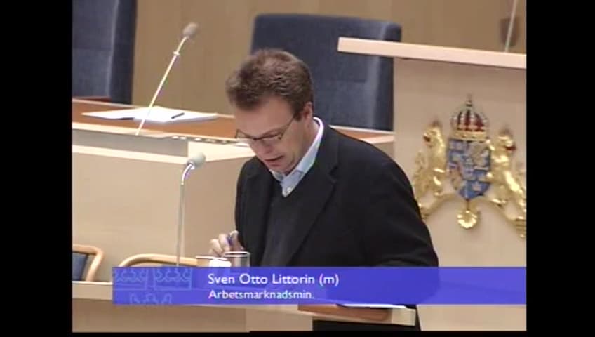 Stillbild från Interpellationsdebatt, Ansvaret för arbetslivsforskningen