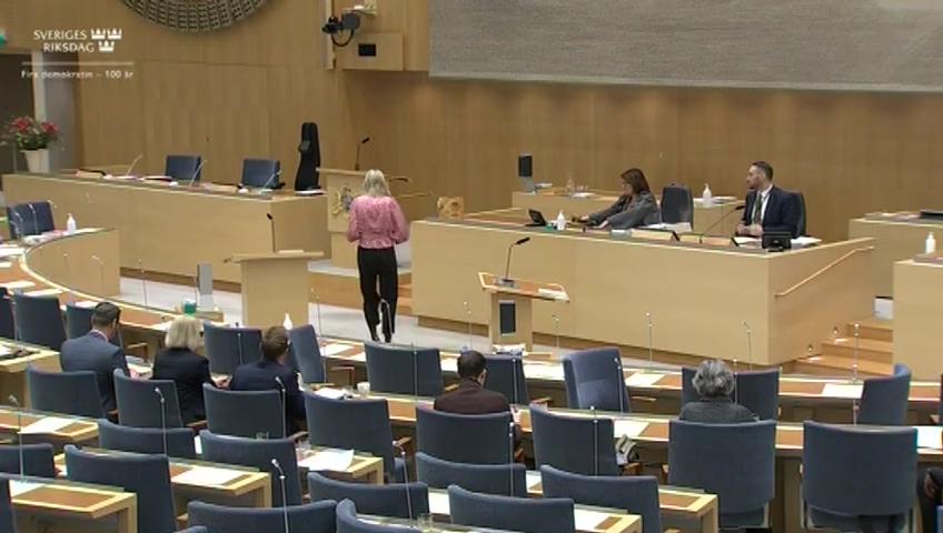 Stillbild från Debatt om förslag: Statens budget 2022 - Rambeslutet