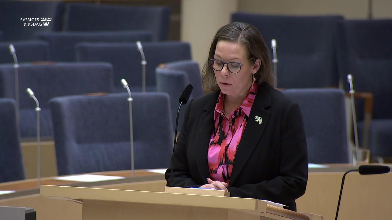 Stillbild från Interpellationsdebatt, Prostitution och utvisning på grund av bristande vandel