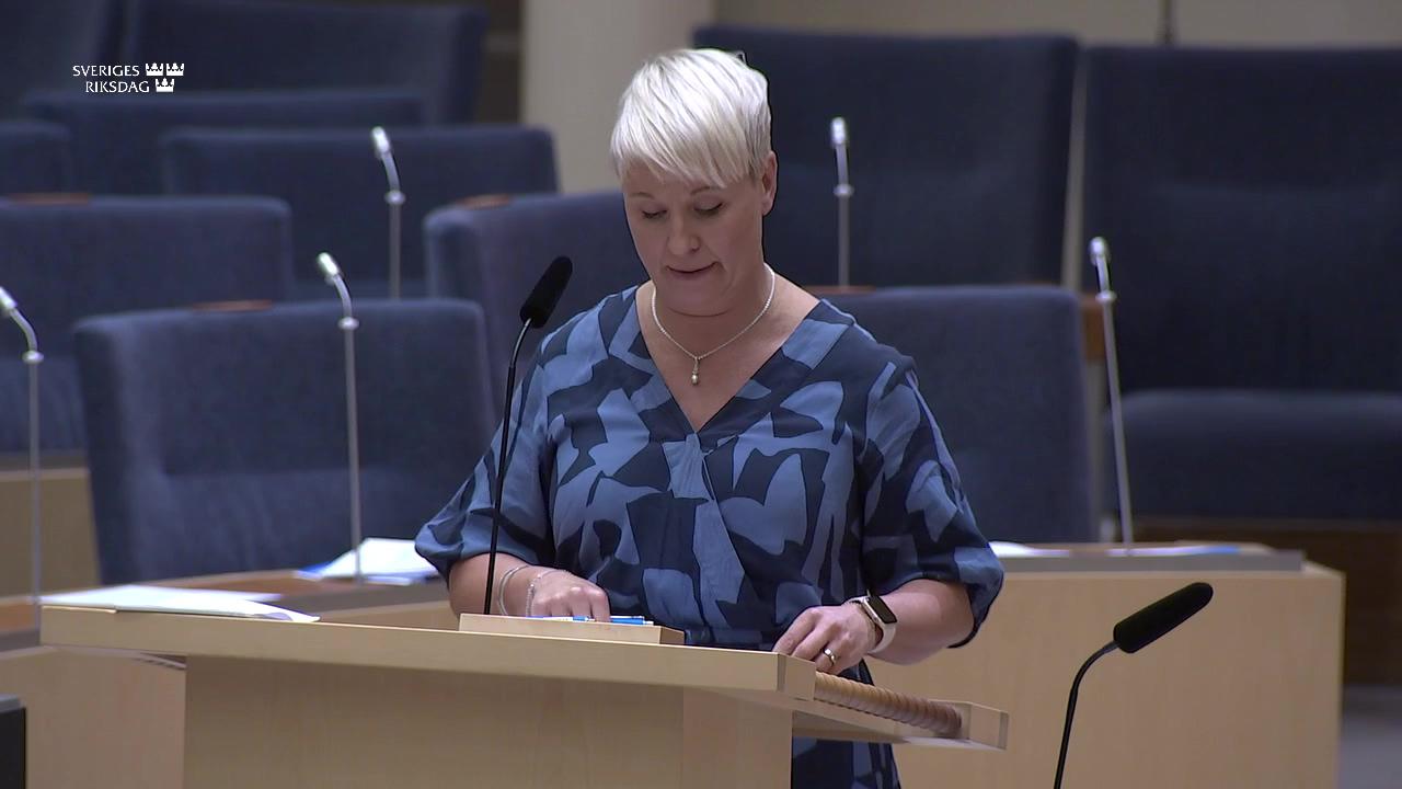 Stillbild från Interpellationsdebatt, En trygg sjukförsäkring