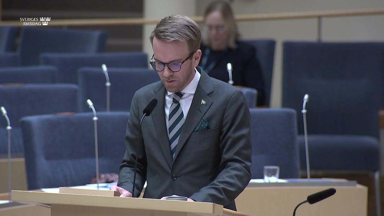 Stillbild från Interpellationsdebatt, Nya stambanor Lund-Hässleholm