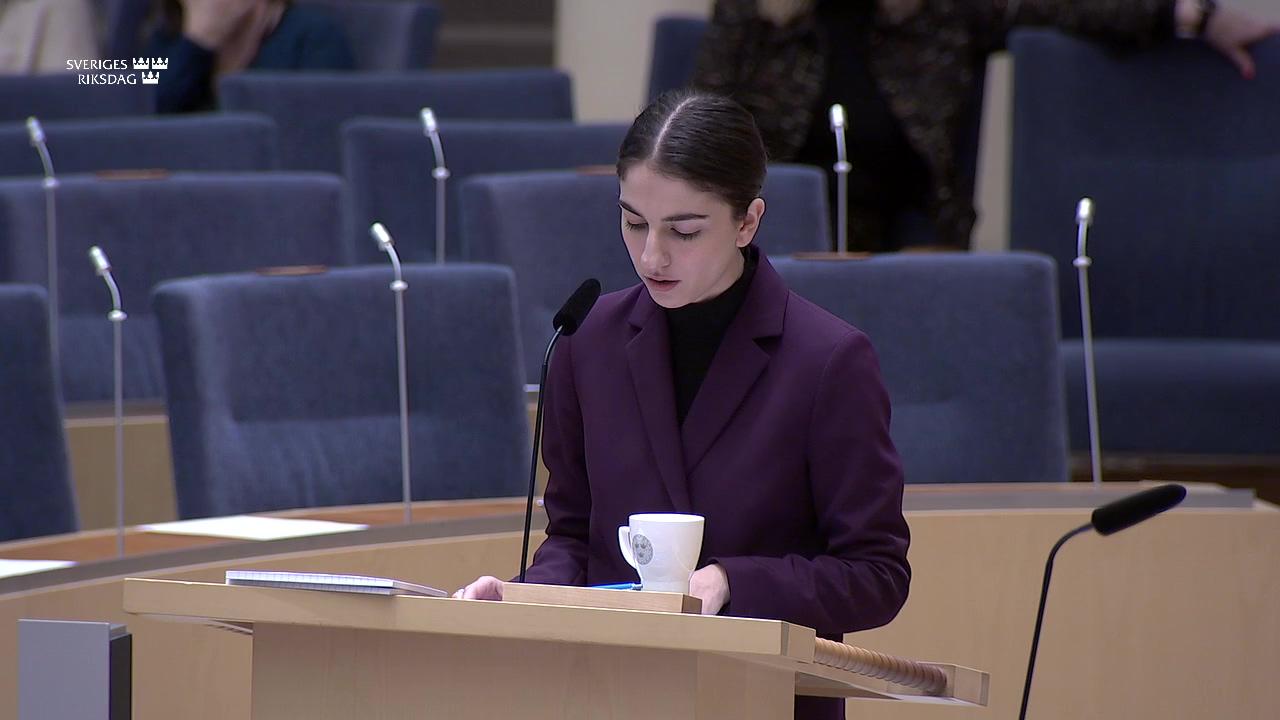 Stillbild från Interpellationsdebatt, Sveriges klimatpolitik under ordförandeskapet i EU