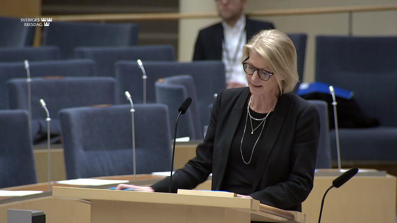 Stillbild från Interpellationsdebatt, Exitskatteutredningens nedläggning