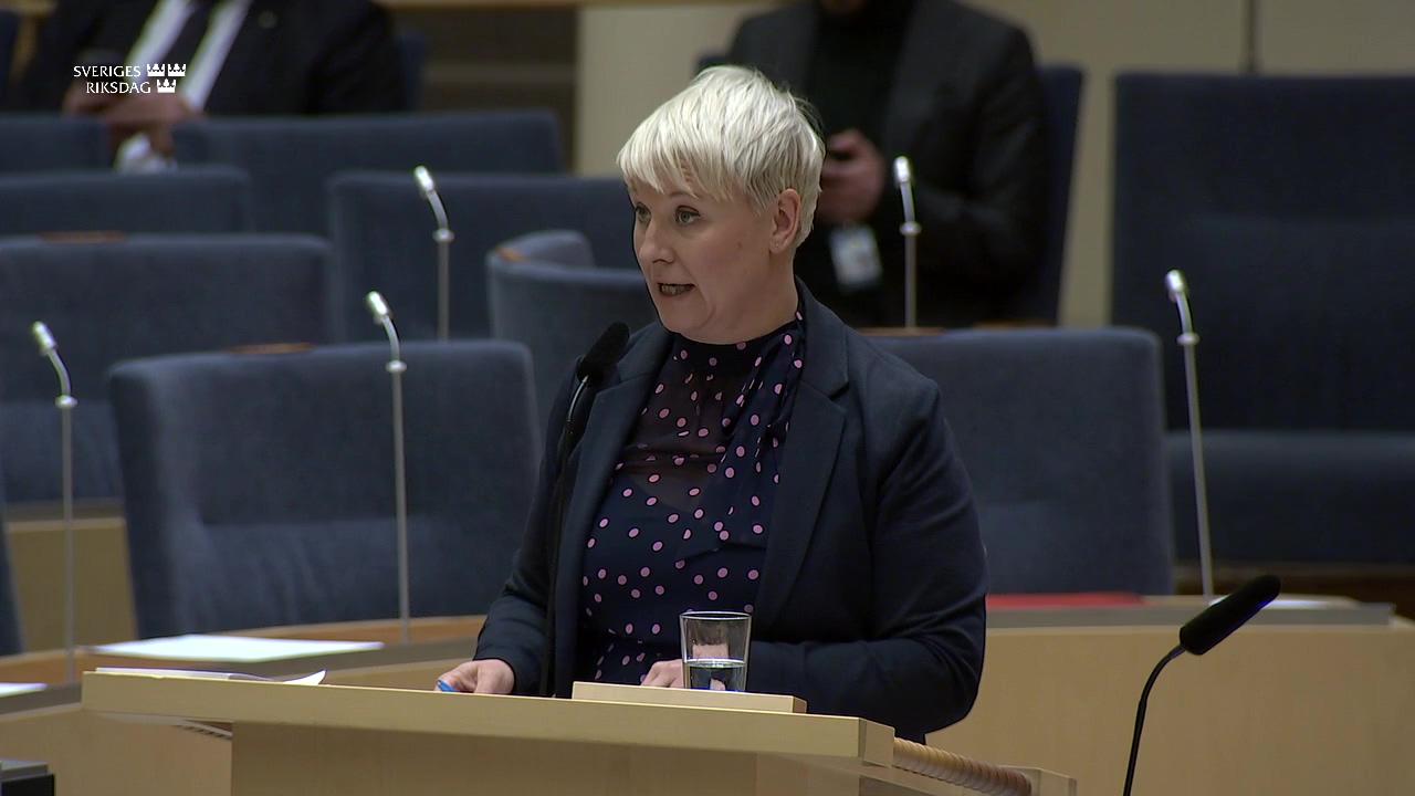 Stillbild från Interpellationsdebatt, Samordningsförbunden och hjälp för sjuka att öka sin arbetsförmåga