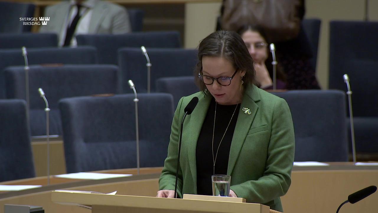 Stillbild från Interpellationsdebatt, Arbetsmarknadsprövning för en reglerad arbetskraftinvandring