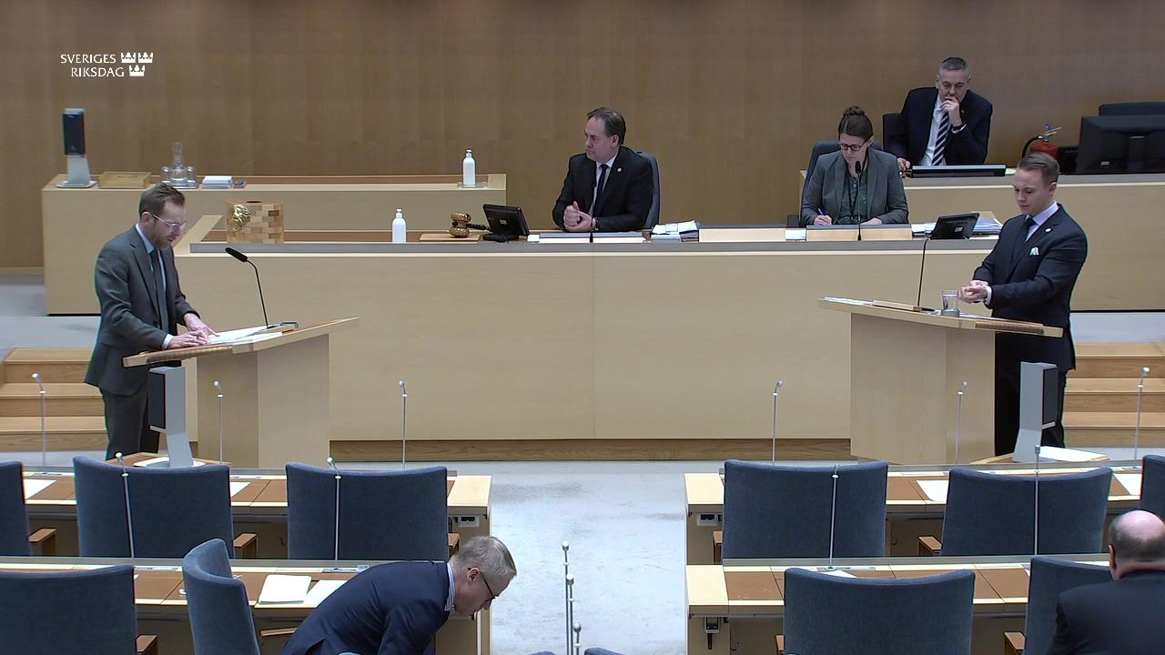 Stillbild från Interpellationsdebatt, Utformningen av gårdsförsäljningen