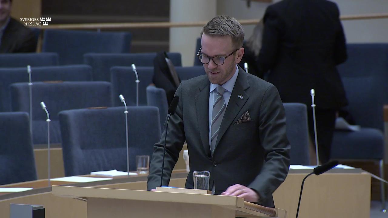 Stillbild från Interpellationsdebatt, Nedgången i bostadsbyggandet