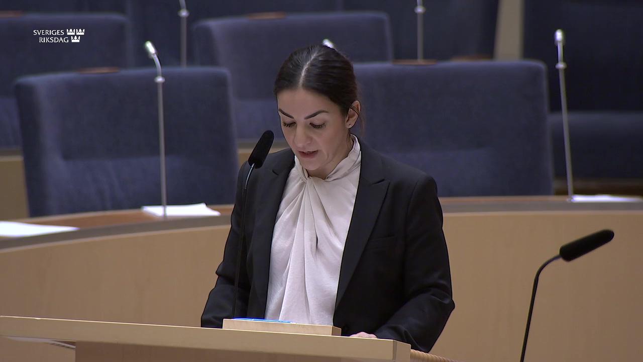 Stillbild från Interpellationsdebatt, Halveringen av kulturskolebidraget