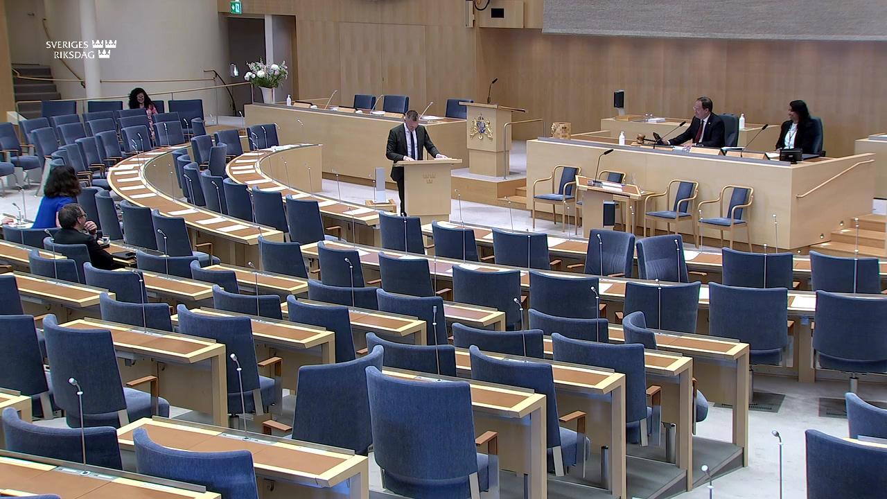 Stillbild från Interpellationsdebatt, Tilläggsdirektiven till utredningen om utjämningssystemet