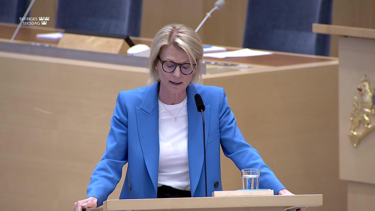 Stillbild från Interpellationsdebatt, Kapitalbeskattning vid utflyttning