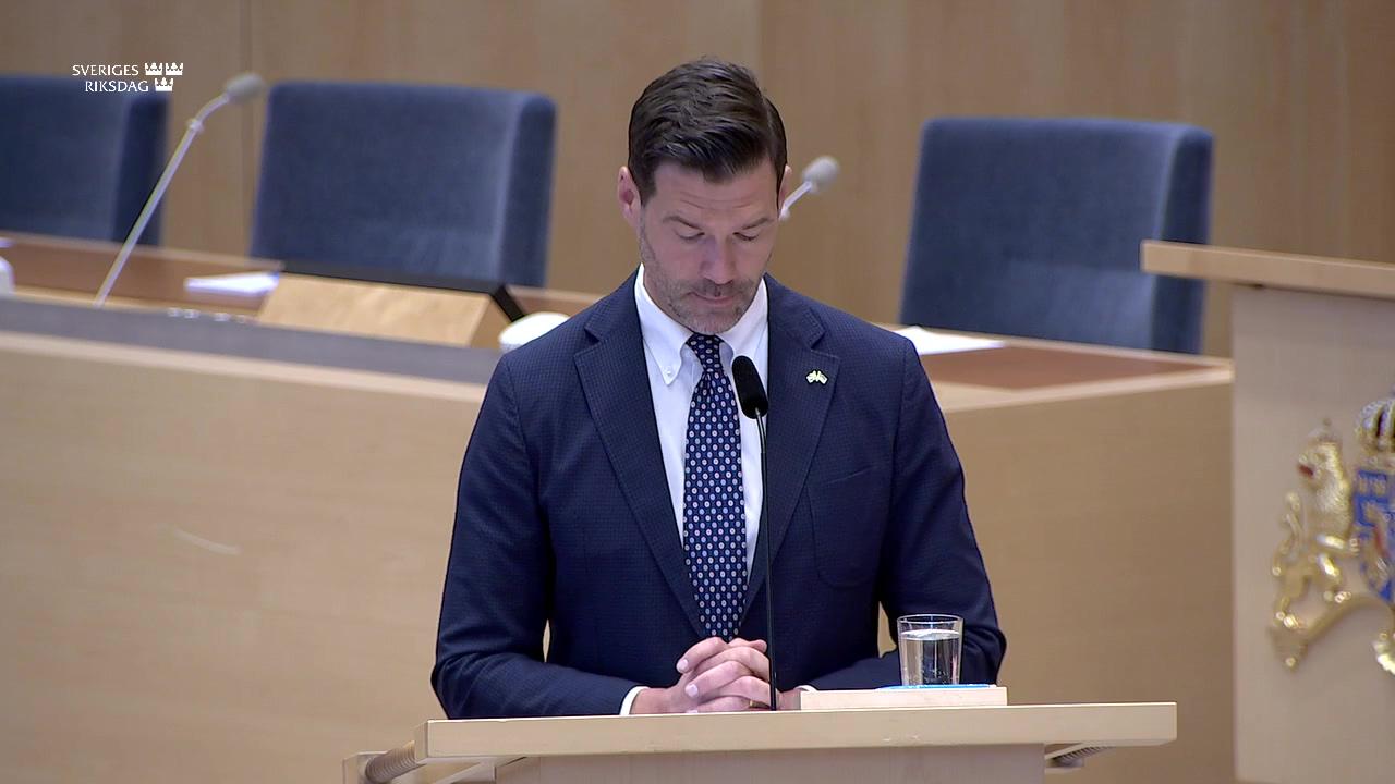 Stillbild från Interpellationsdebatt, Tidöavtalet och OECD-Dac